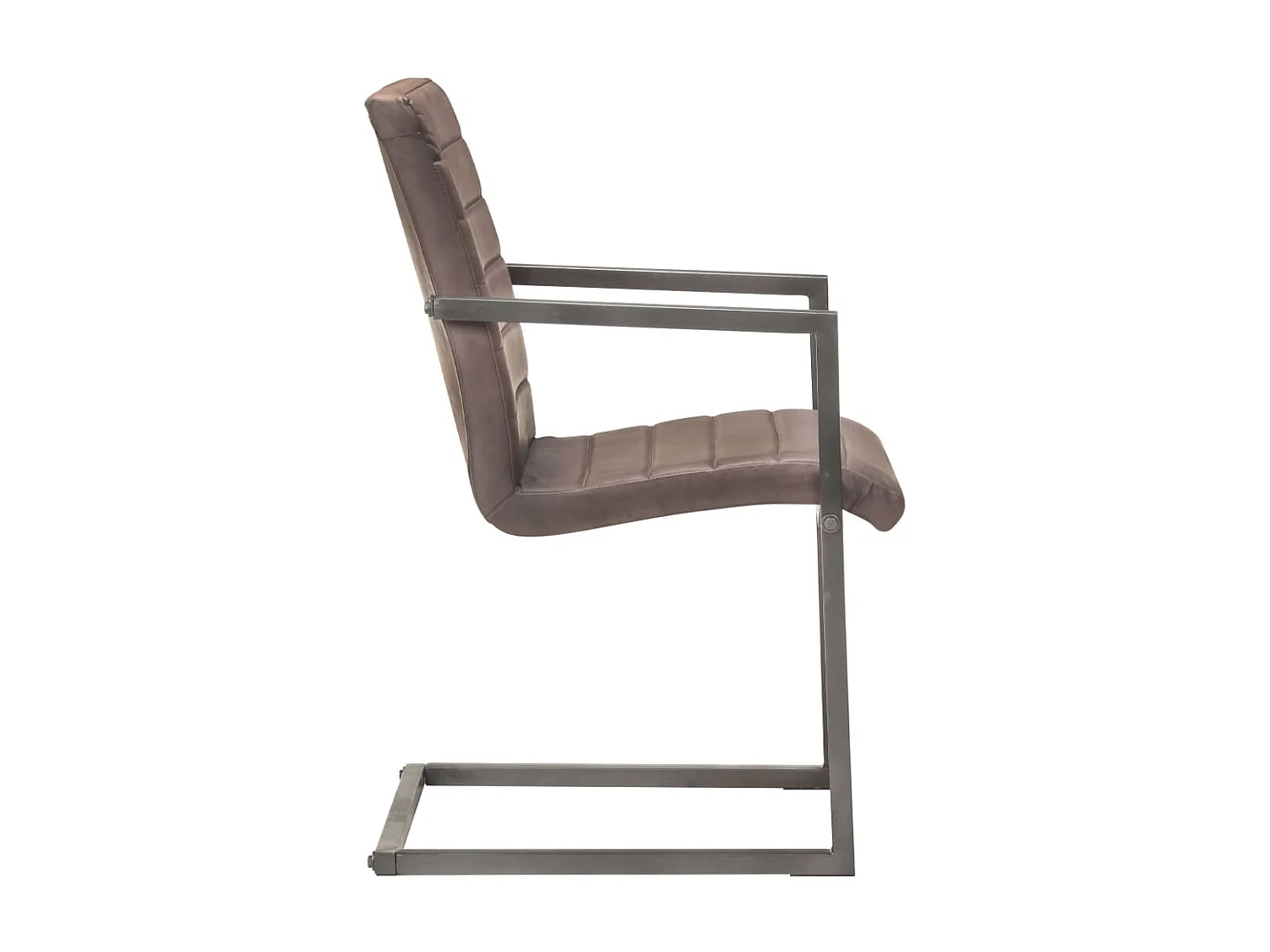 Chaises de salle à manger cantilever 6pcs Marron Cuir véritable 2