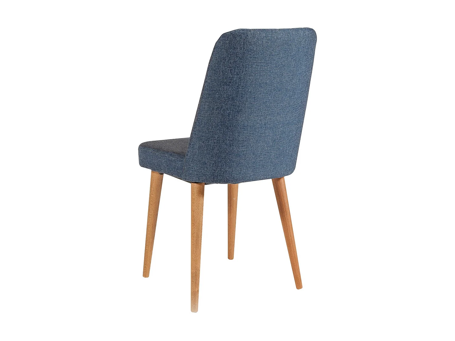 Chaise de salle à manger tissu bleu et bois naturel Akira