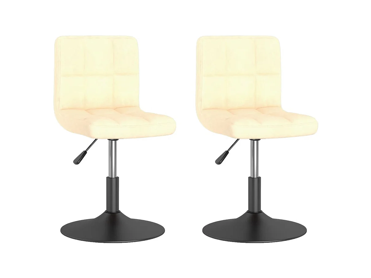 Chaises pivotantes de salle à manger 2 pcs Crème Velours 18