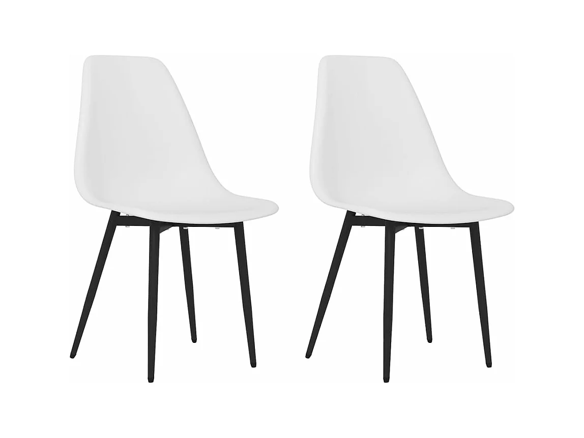 Chaises de salle à manger 2 pcs Blanc PP 3