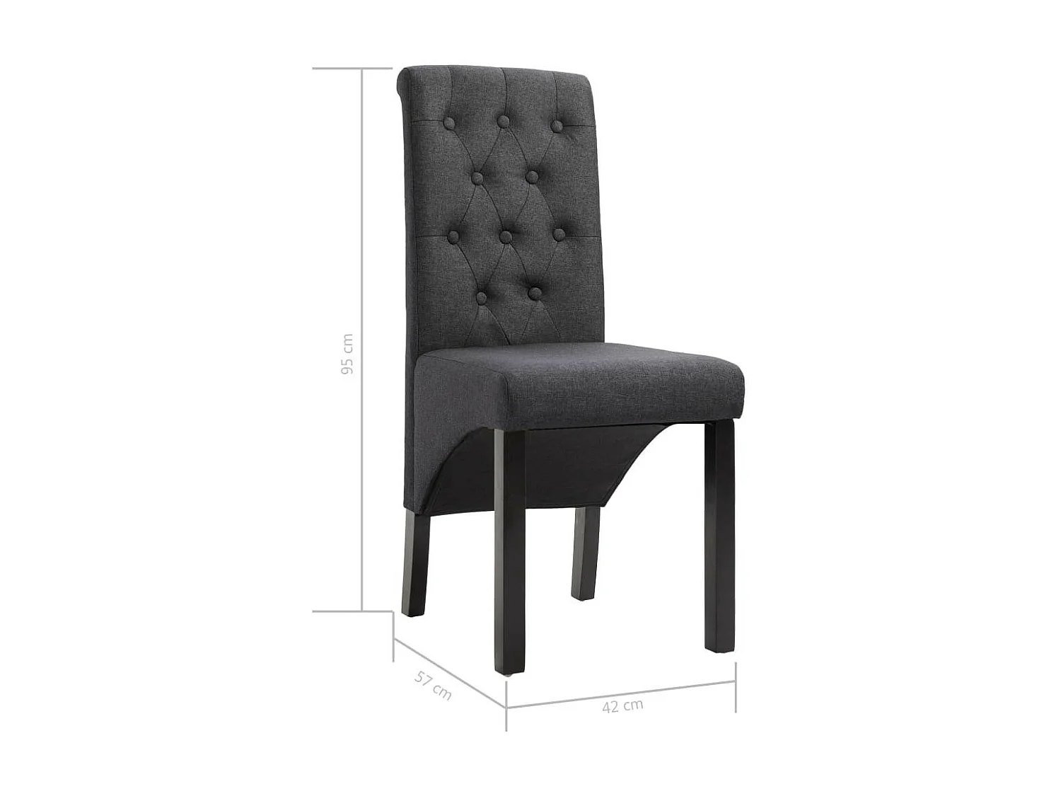 Sillas de comedor 6 unidades de tela gris oscuro