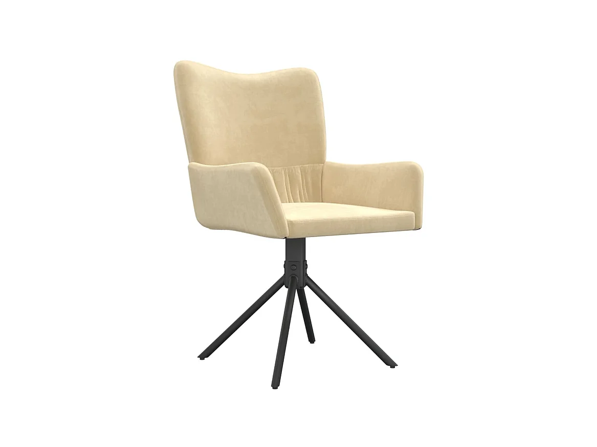Eetkamerstoelen draaibaar 2 st fluweel crèmekleurig