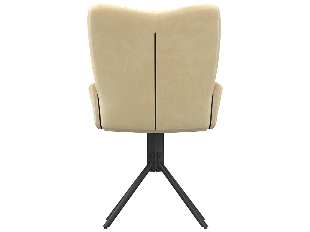 Eetkamerstoelen draaibaar 2 st fluweel crèmekleurig