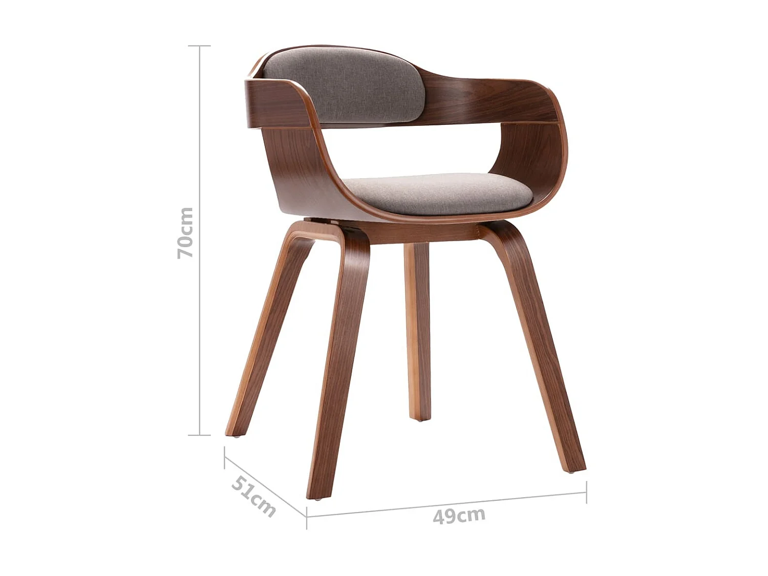 Chaise de salle à manger Taupe Bois courbé et similicuir