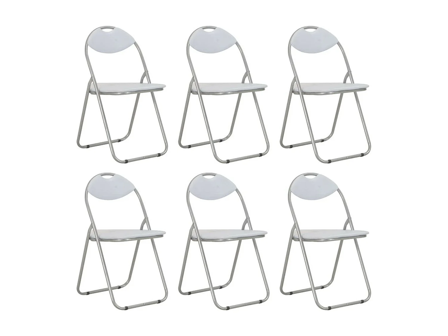 Chaises pliantes de salle à manger 6 pcs Blanc Similicuir