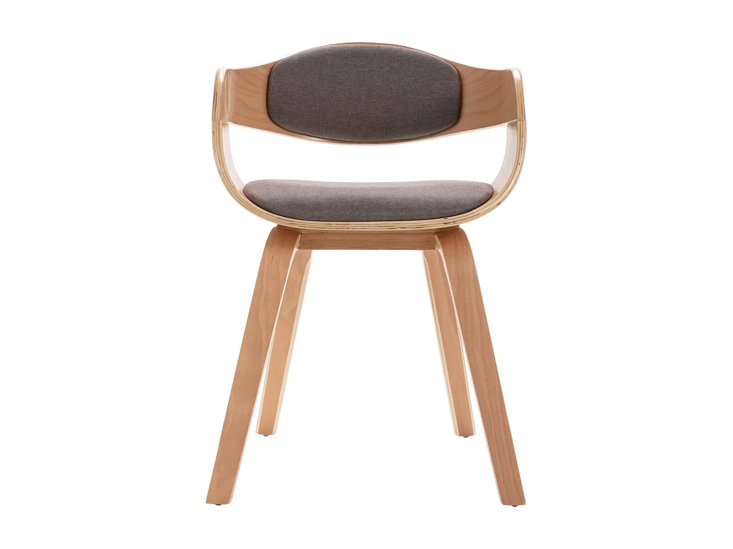 Eetkamerstoelen 2 st gebogen hout en stof taupe
