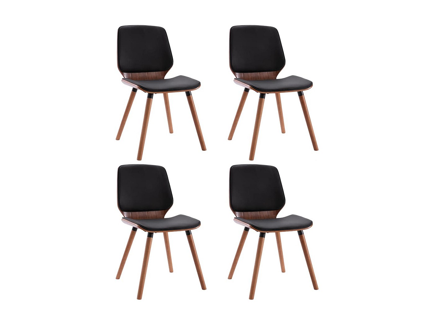 Chaises en résine style bois courbé Bolero Soho noyer (lot de 4)