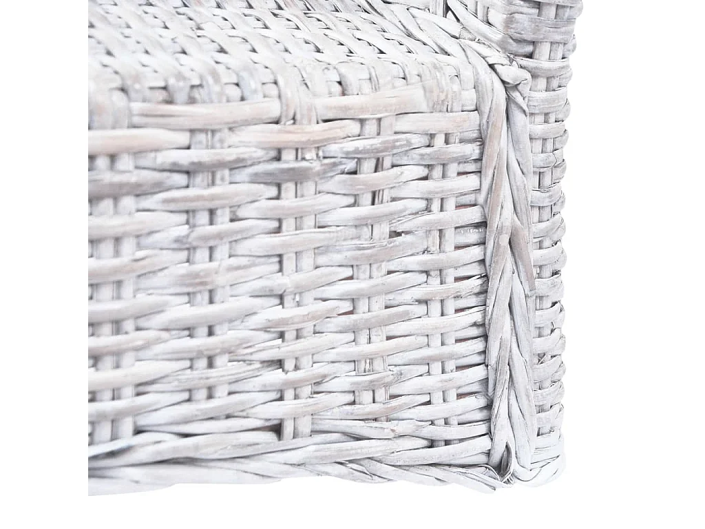 Chaises à dîner 4 pcs Gris Rotin Kubu et bois de manguier