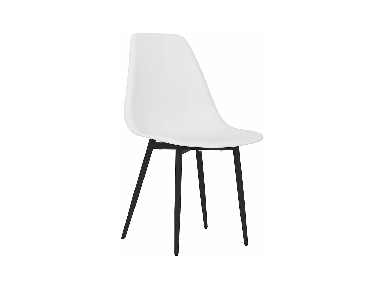 Chaises de salle à manger 4 pcs Blanc PP 2