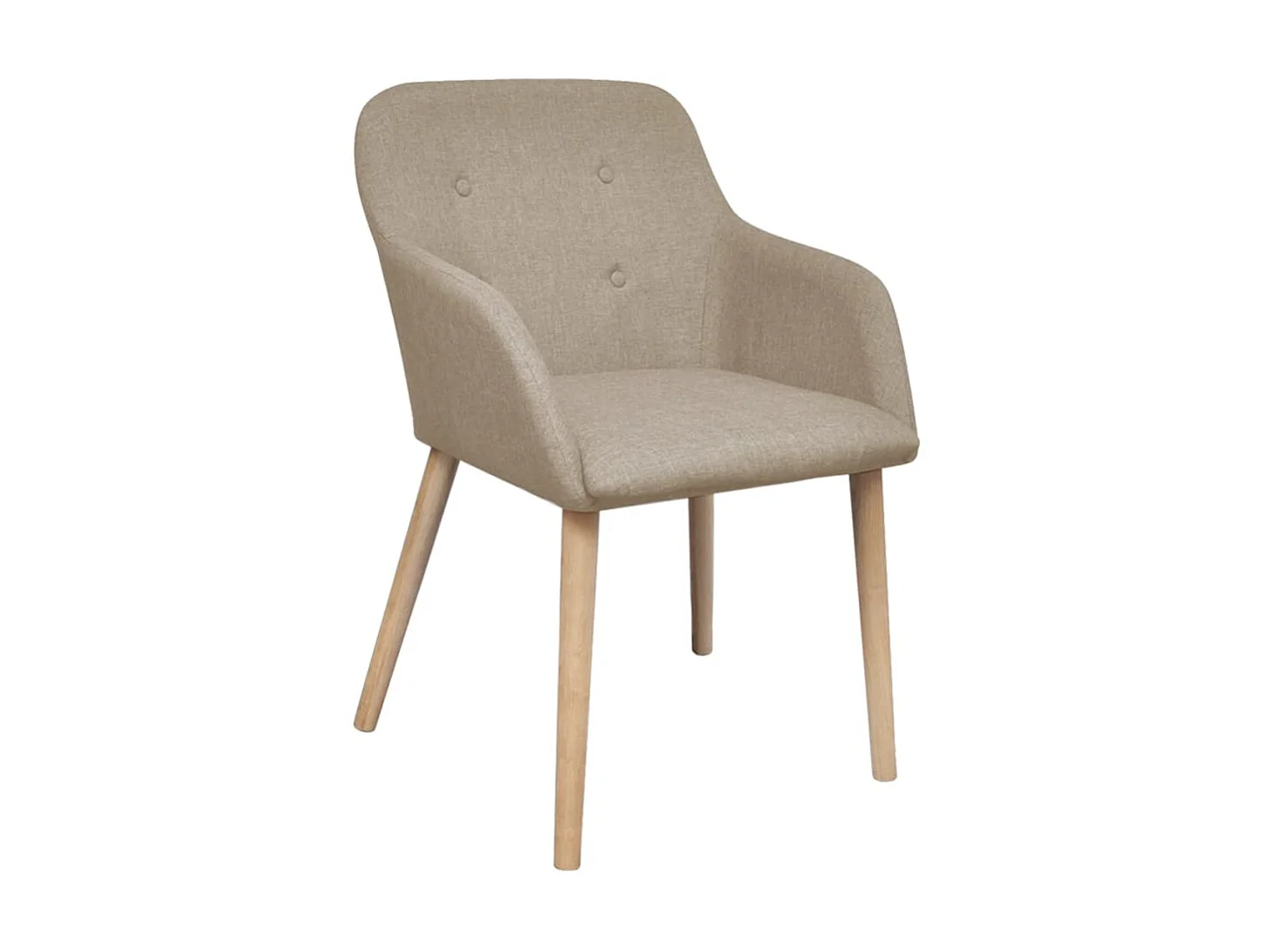 Eetkamerstoelen 6 st stof en massief eikenhout beige