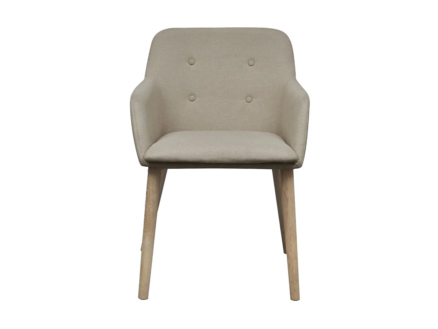 Eetkamerstoelen 6 st stof en massief eikenhout beige