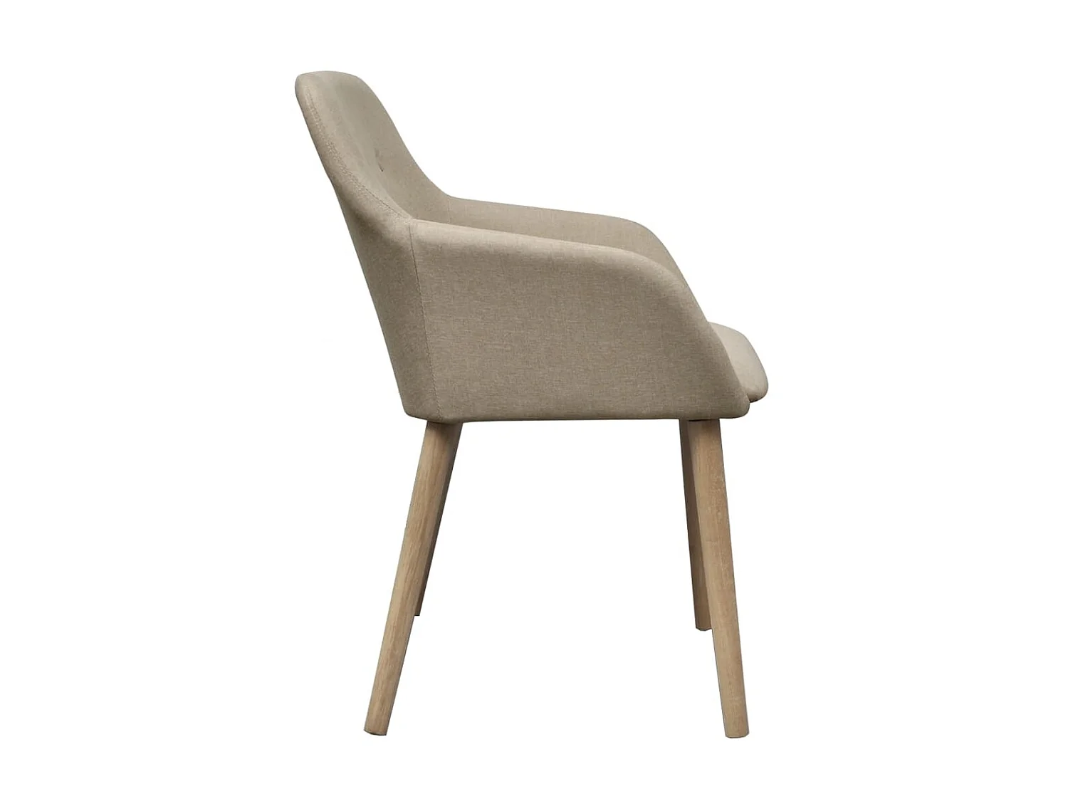 Eetkamerstoelen 6 st stof en massief eikenhout beige