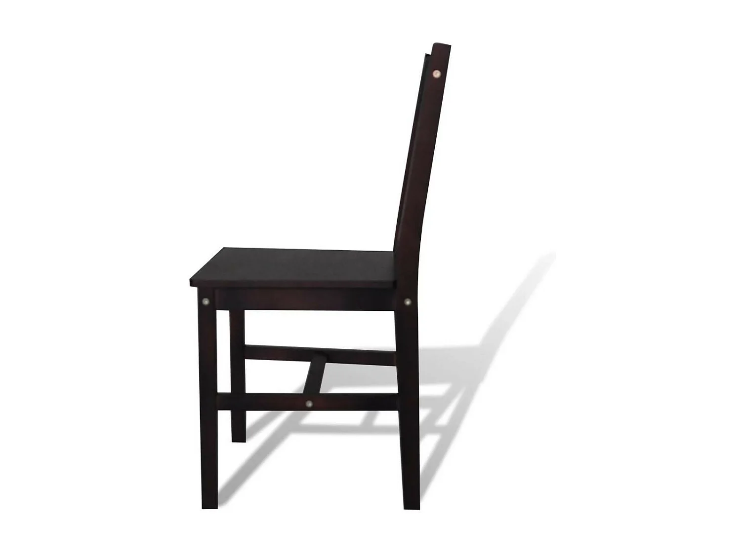 Chaise en bois de pin marron vernis Dina - Lot de 6