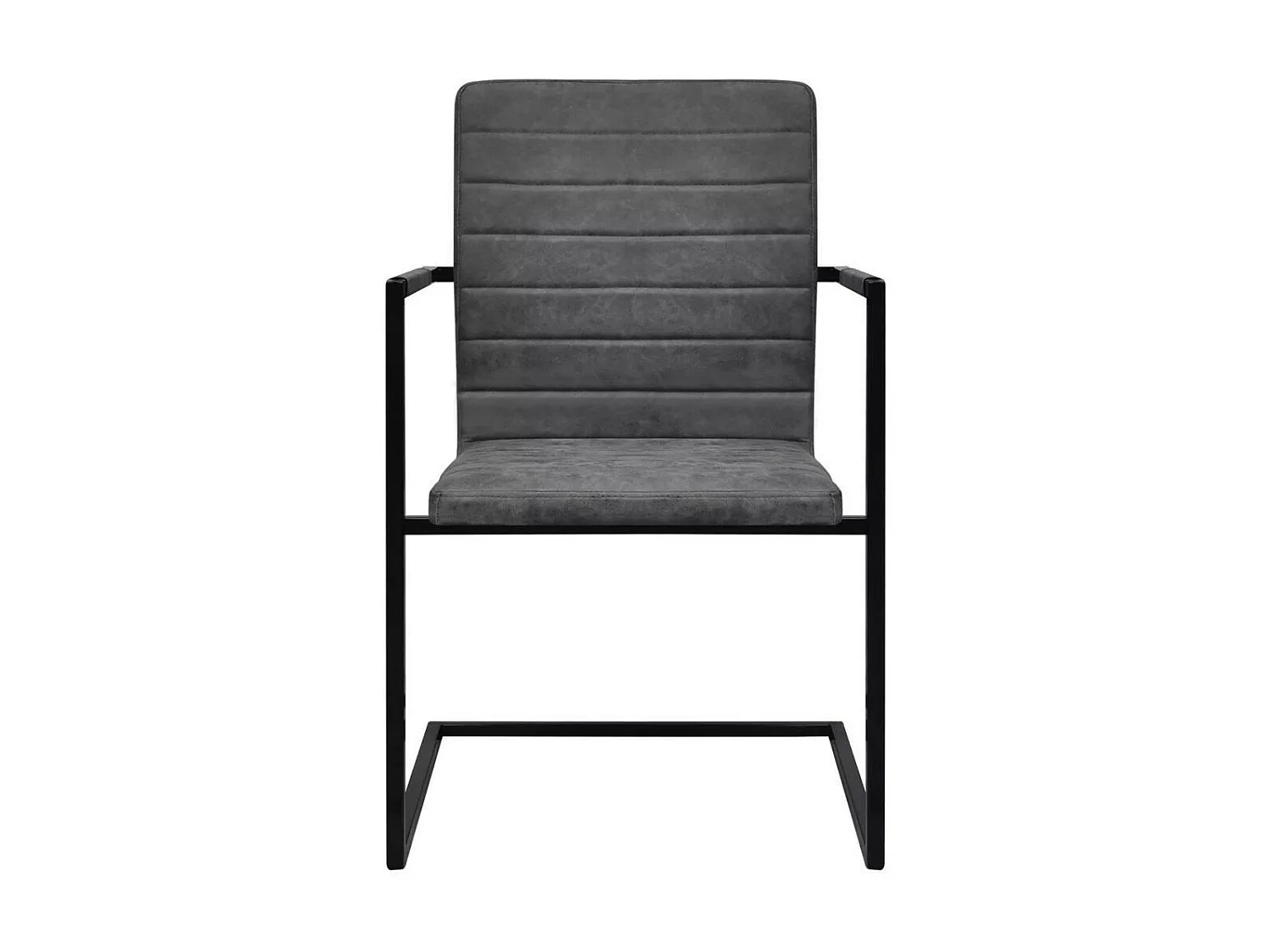 Chaises de salle à manger cantilever 6 pcs Gris Similicuir 2
