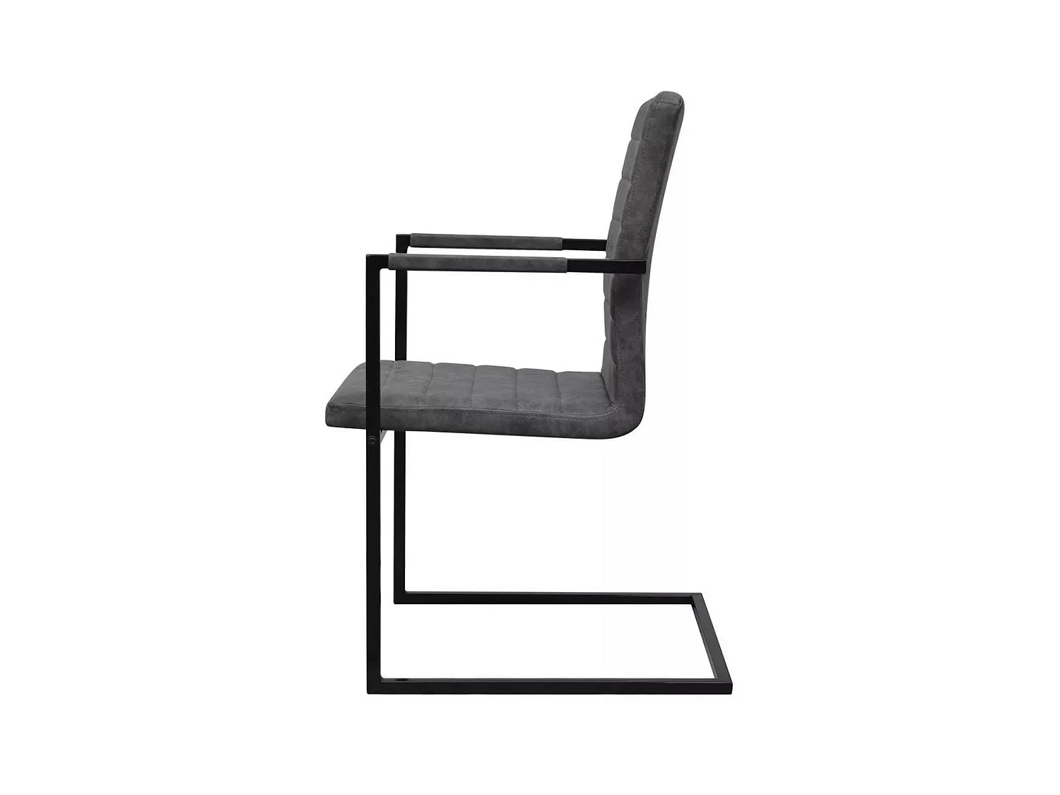 Chaises de salle à manger cantilever 6 pcs Gris Similicuir 2