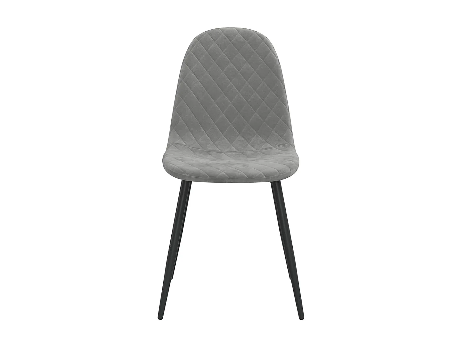 Chaise pieds métal noir et assise velours gris clair Skyla - Lot de 2