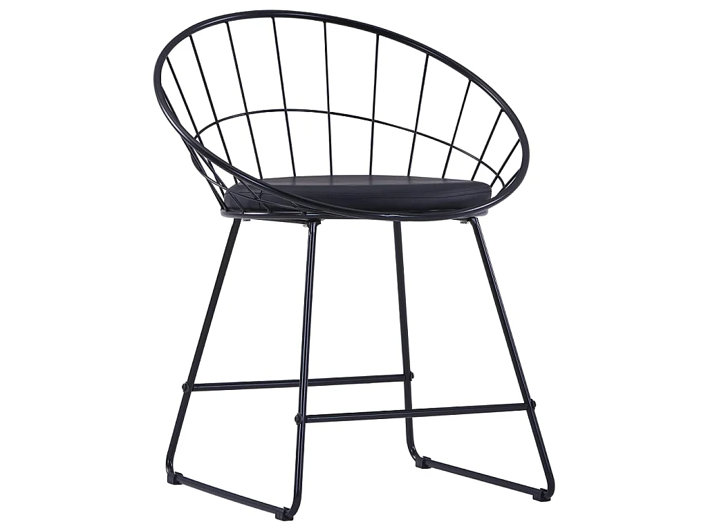Chaises de salle à manger Similicuir 4 pcs Noir Acier