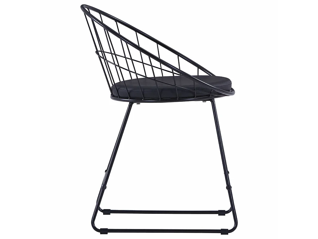 Chaises de salle à manger Similicuir 4 pcs Noir Acier