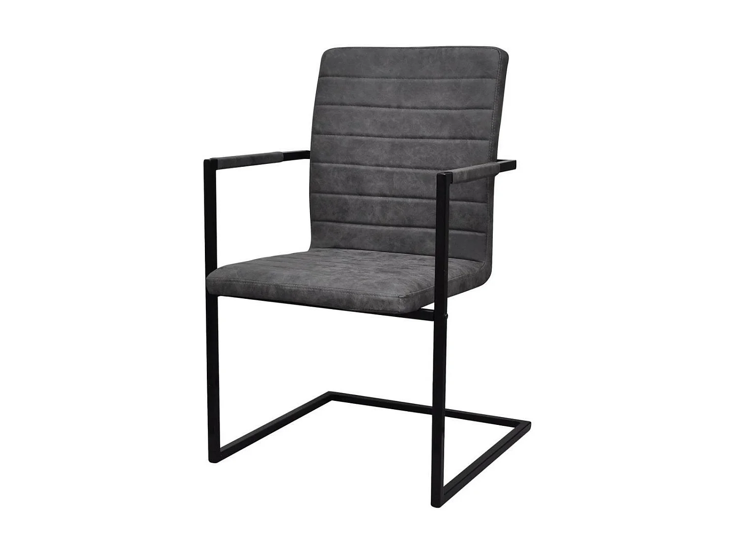 Chaises de salle à manger cantilever 4 pcs Gris Similicuir 2