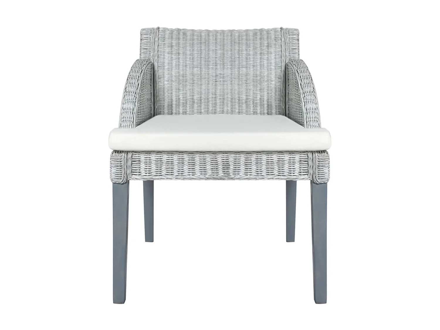 Chaises à dîner avec coussins 2 pcs Gris Rotin naturel