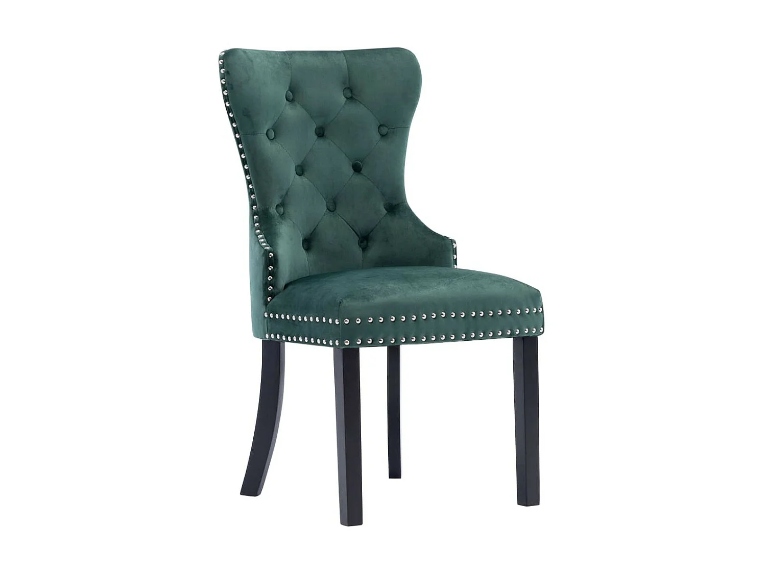 Chaises de salle à manger 2 pcs Vert foncé Velours Konfa