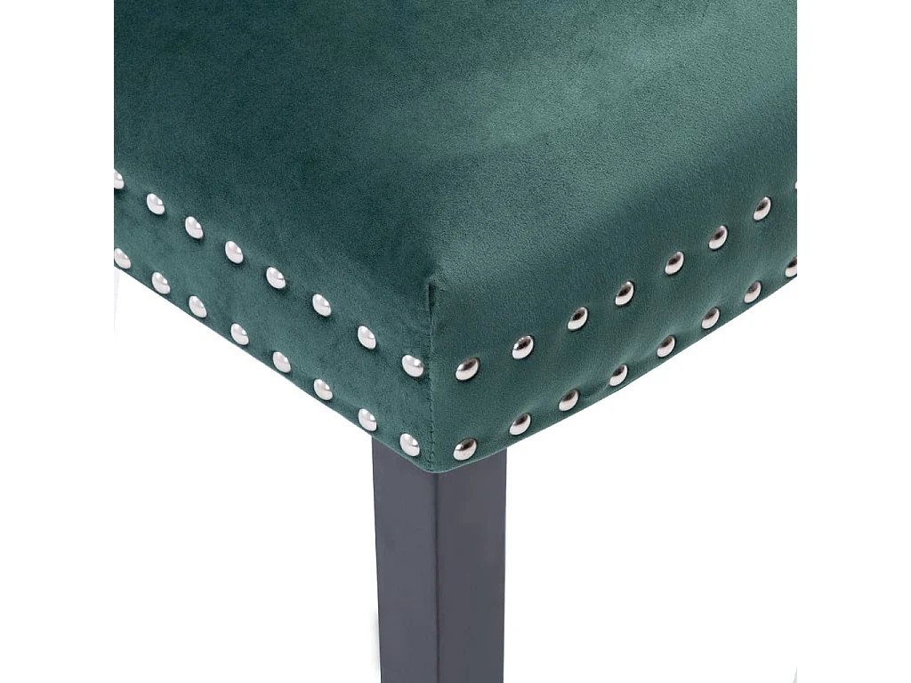 Chaises de salle à manger 2 pcs Vert foncé Velours Konfa