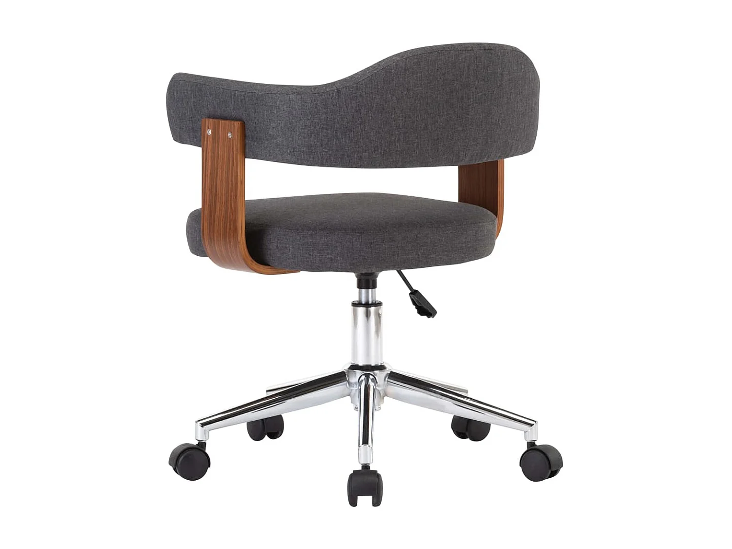 Chaises pivotantes à dîner 2 pcs Gris Bois courbé et tissu