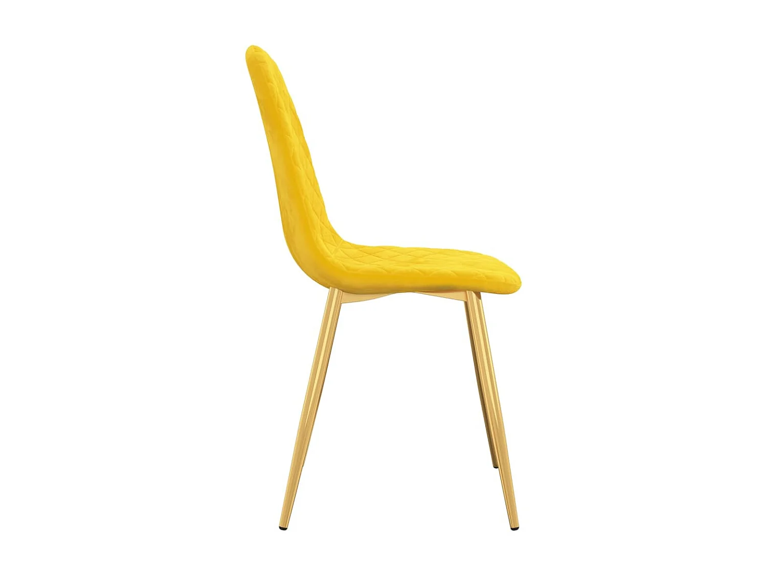 Chaise pieds métal doré et assise velours jaune Skyla - Lot de 4