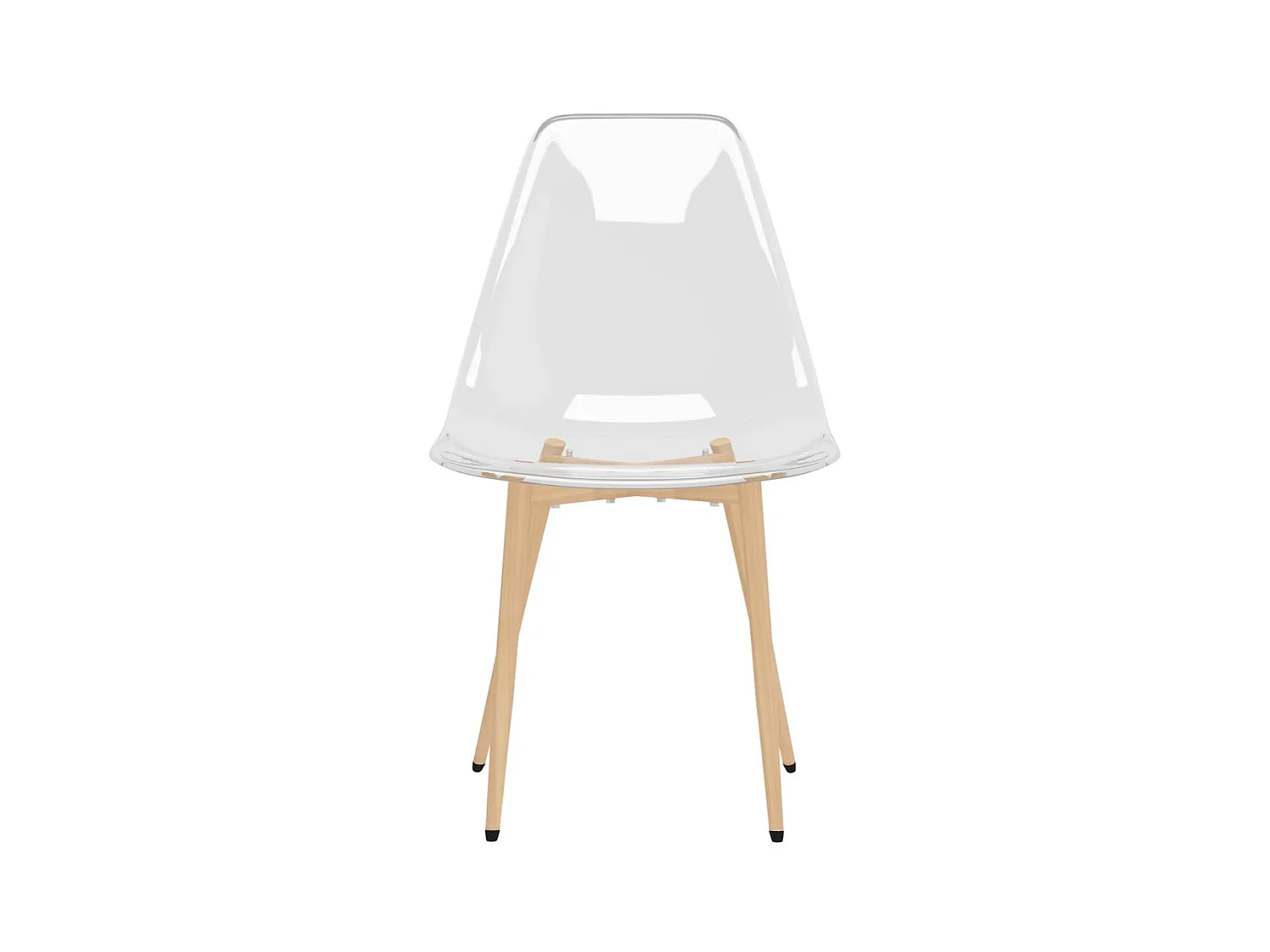 Chaises assise transparente et bois clair Penyla - Lot de 6