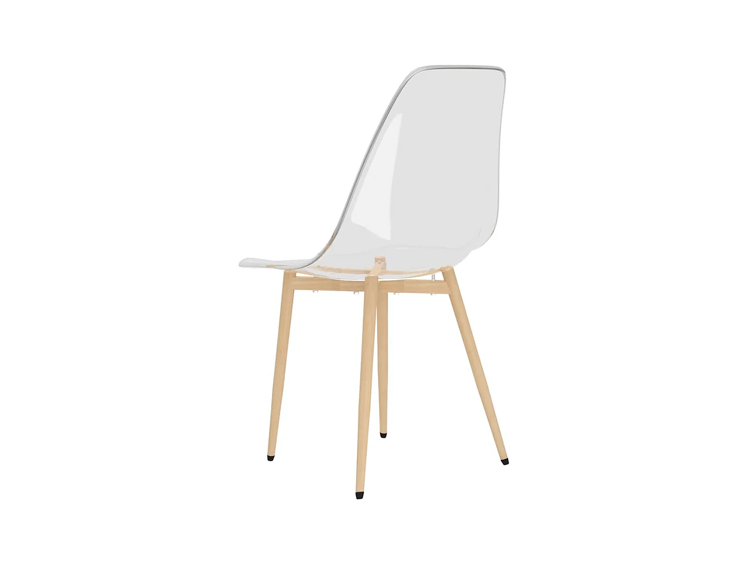 Chaises assise transparente et bois clair Penyla - Lot de 6