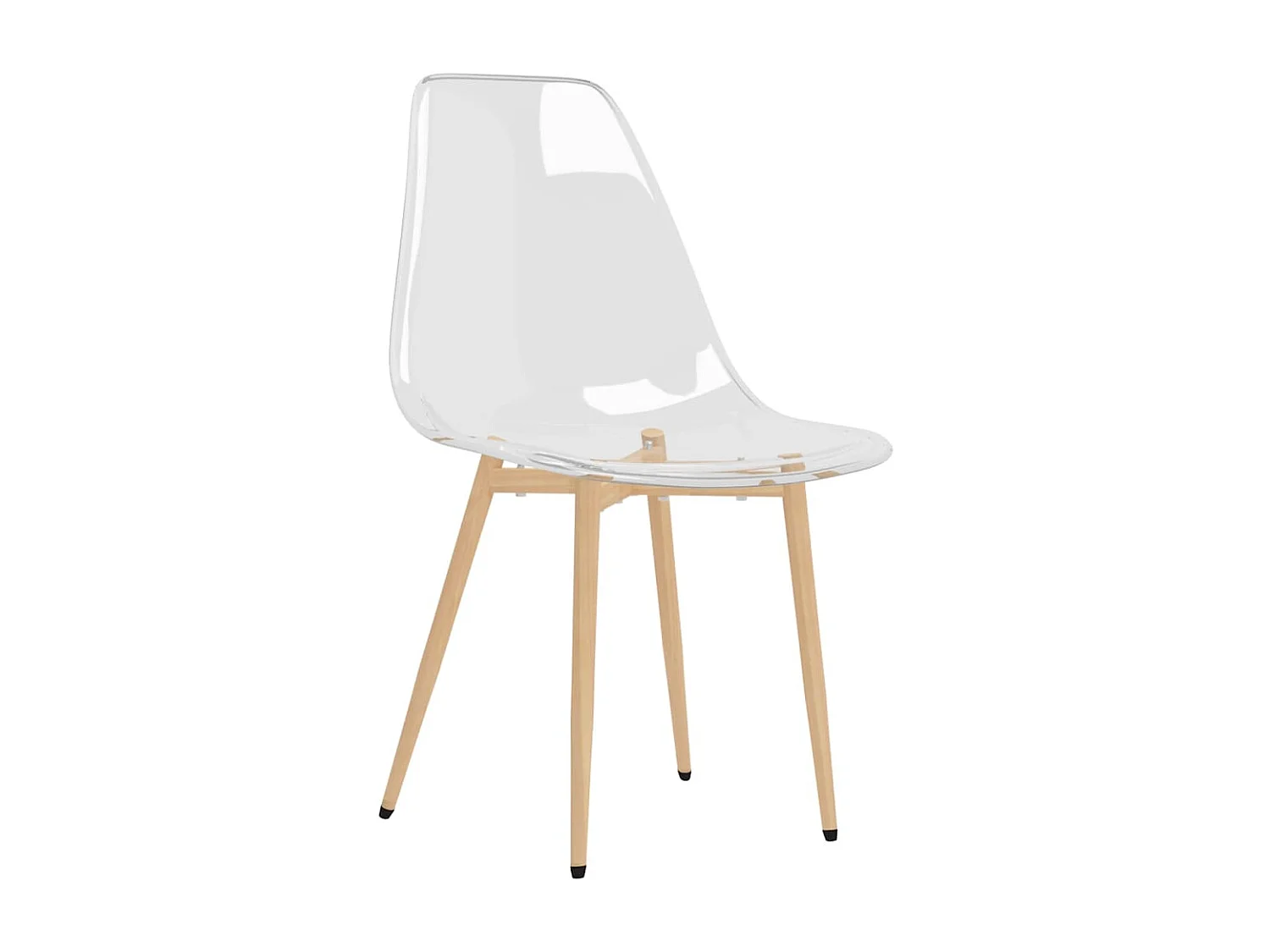 Chaises assise transparente et bois clair Penyla - Lot de 6