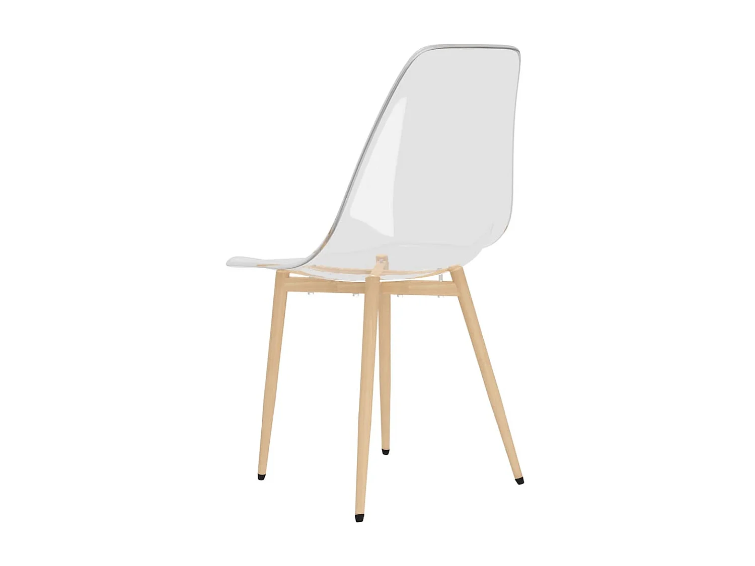 Chaises assise transparente et bois clair Penyla - Lot de 6