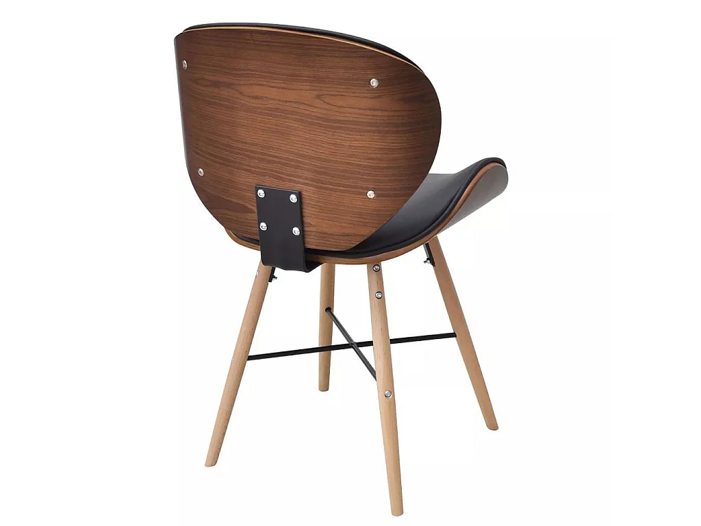 Chaises de salle à manger 6 pcs Similicuir et bois courbé