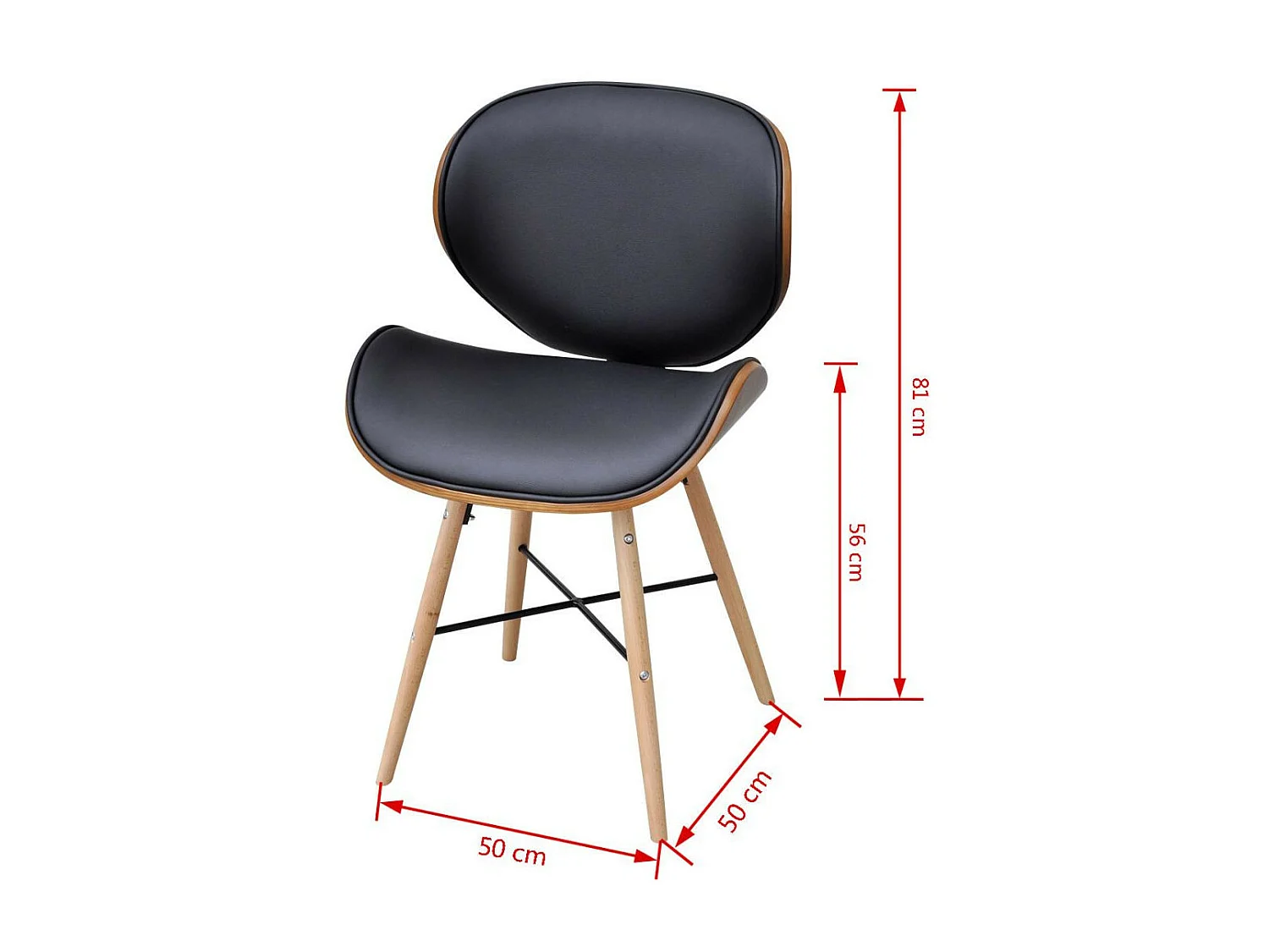 Chaises de salle à manger 6 pcs Similicuir et bois courbé