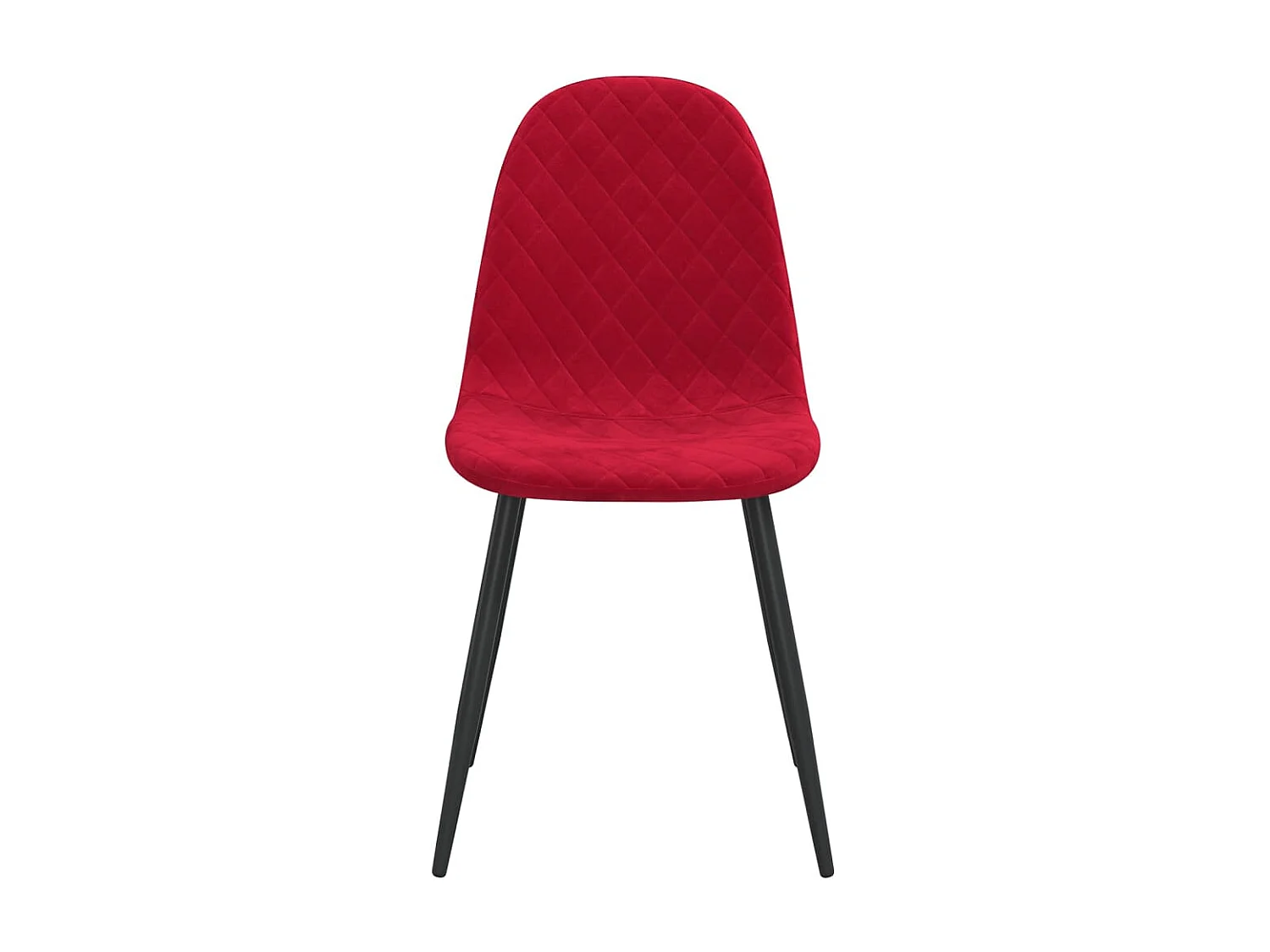 Chaise pieds métal noir et assise velours rouge bordeaux Skyla - Lot de 2