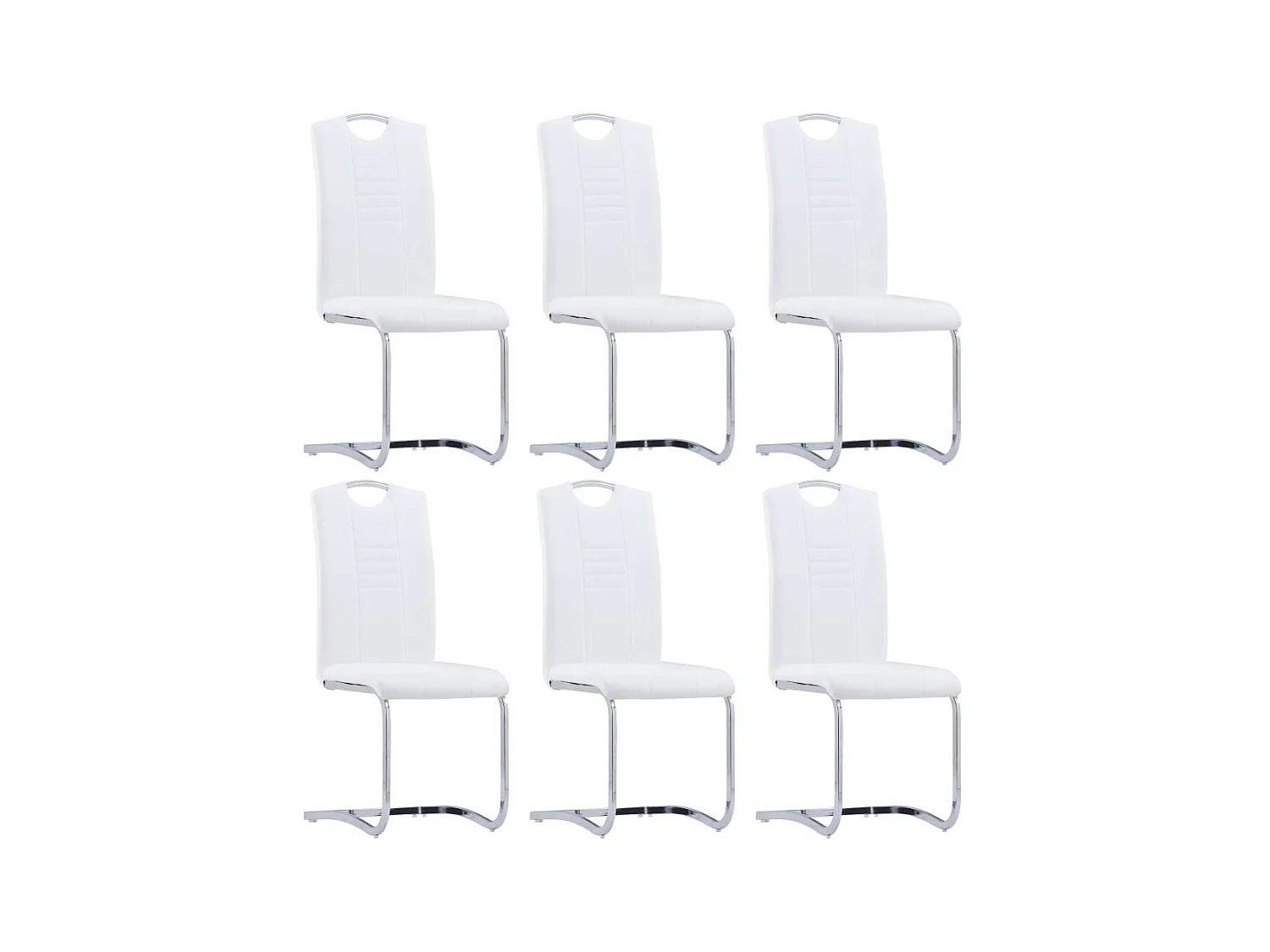 Eetkamerstoelen 6 st kunstleer wit