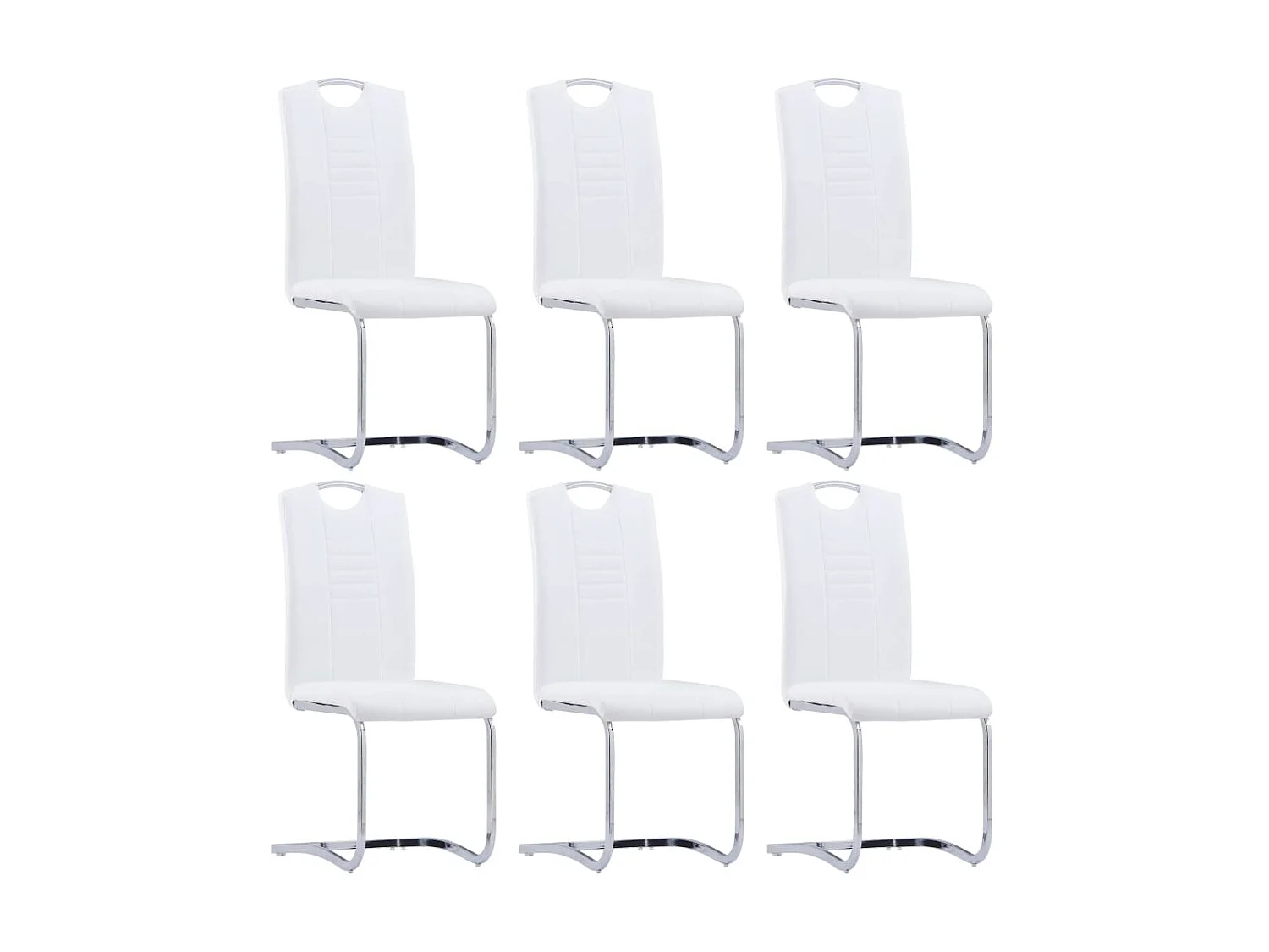 Eetkamerstoelen 6 st kunstleer wit