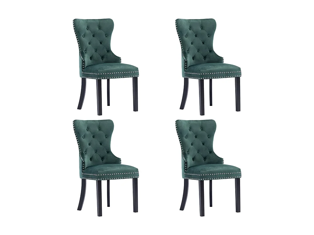 Eetkamerstoelen 4 st fluweel donkergroen