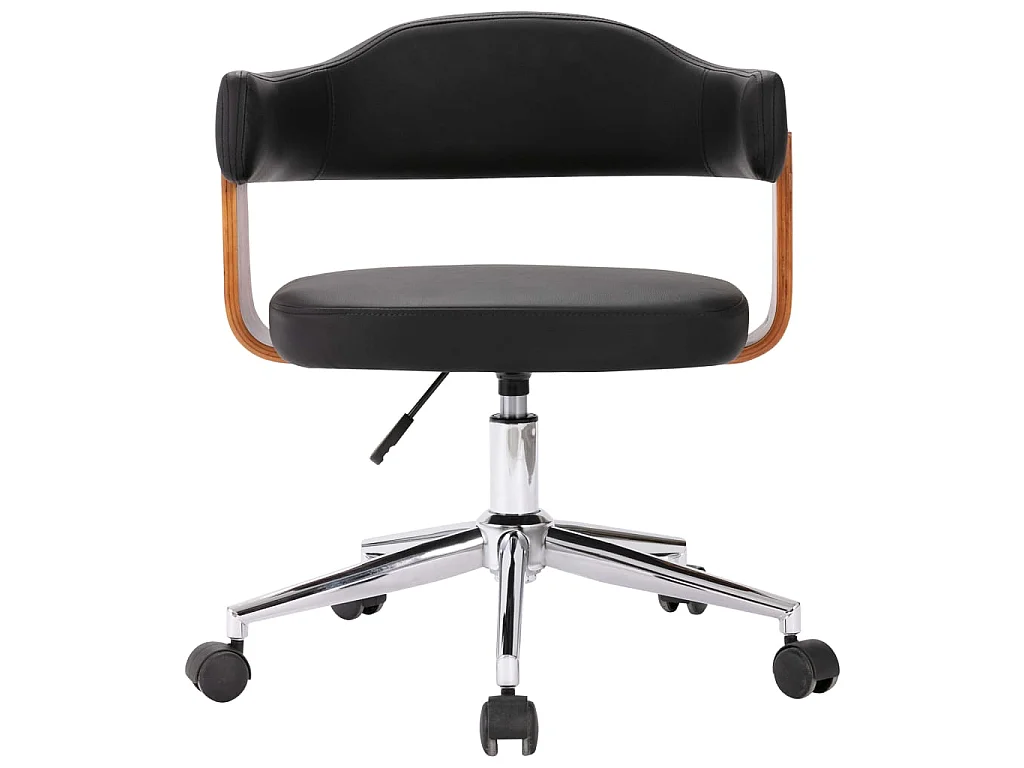 Chaises pivotantes à dîner 2 pcs Noir Bois courbé et similicuir