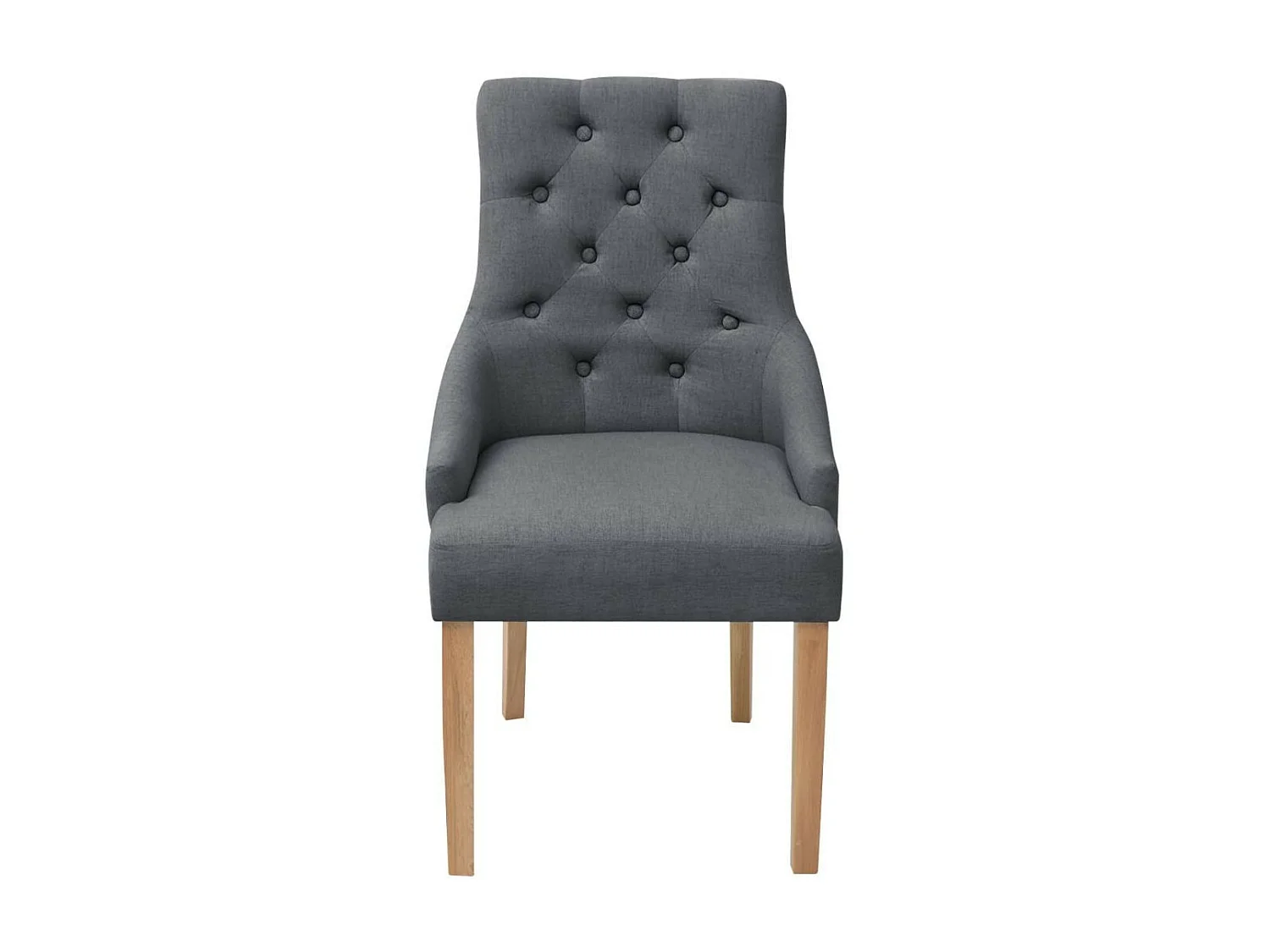 Chaises de salle à manger 6 pcs Gris foncé Tissu