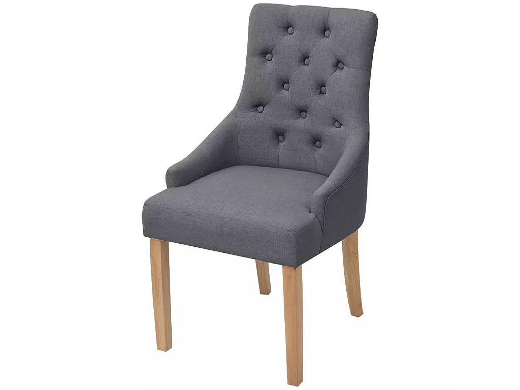Chaises de salle à manger 6 pcs Gris foncé Tissu