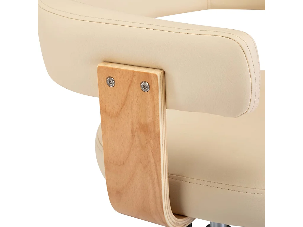 Chaises pivotantes de salle à manger 2 pcs Crème Similicuir 10