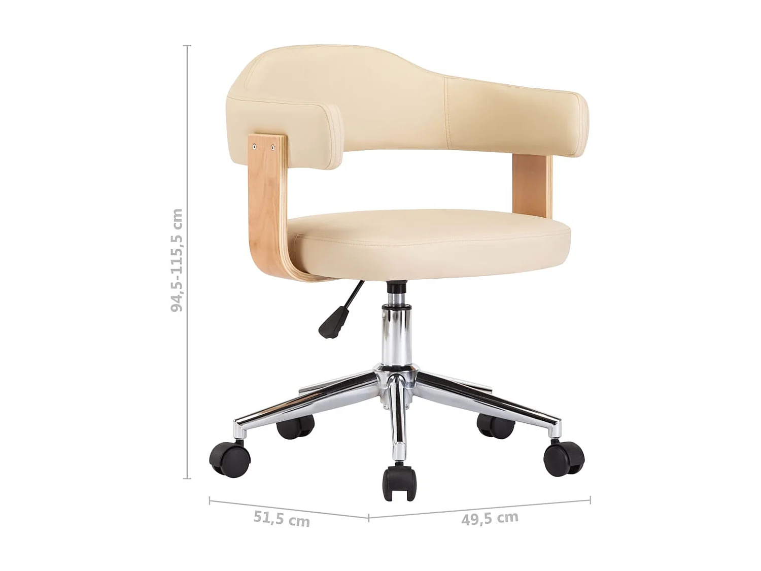 Chaises pivotantes de salle à manger 2 pcs Crème Similicuir 10