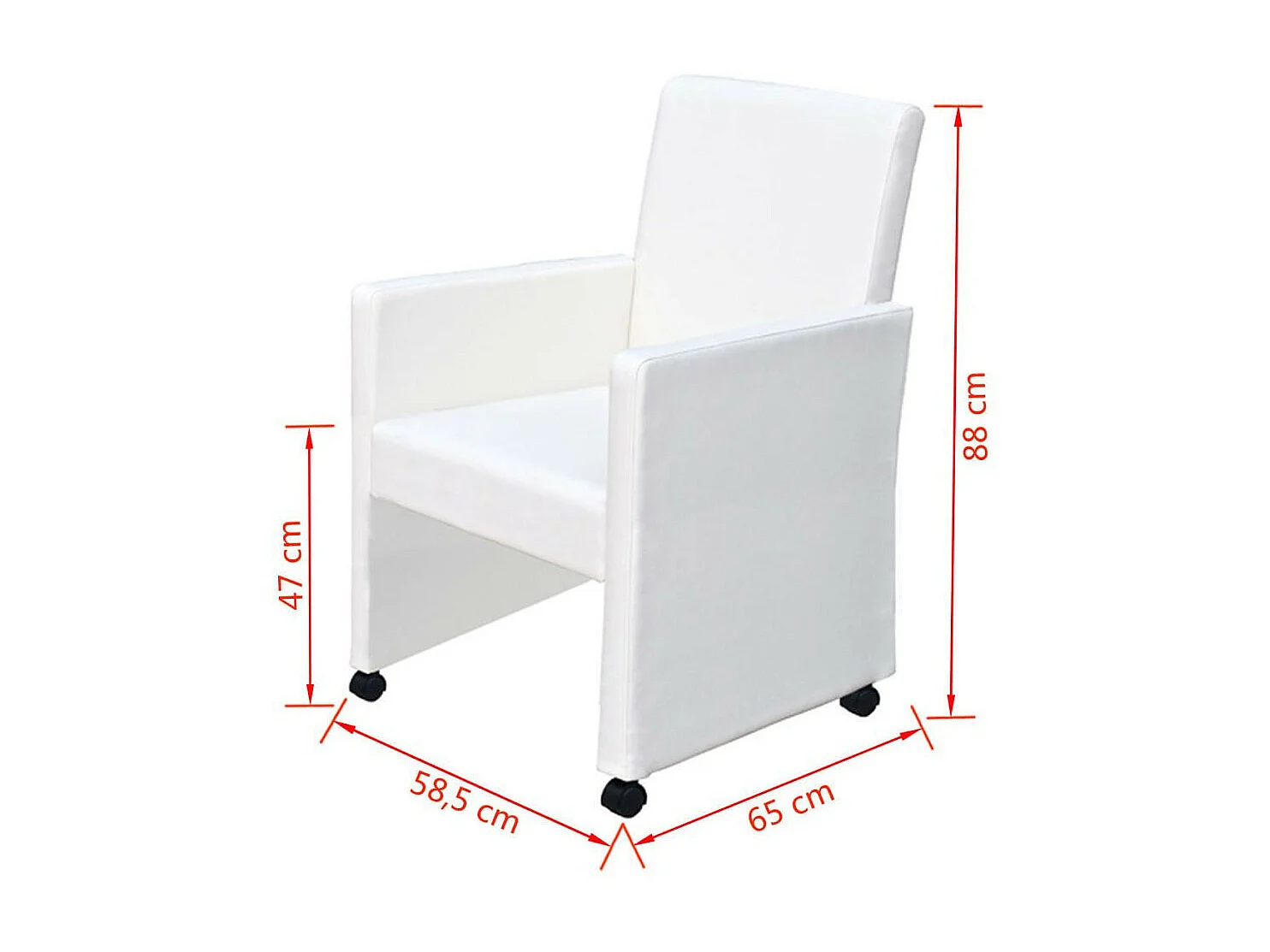 Chaises de salle à manger 6 pcs Blanc Similicuir 9