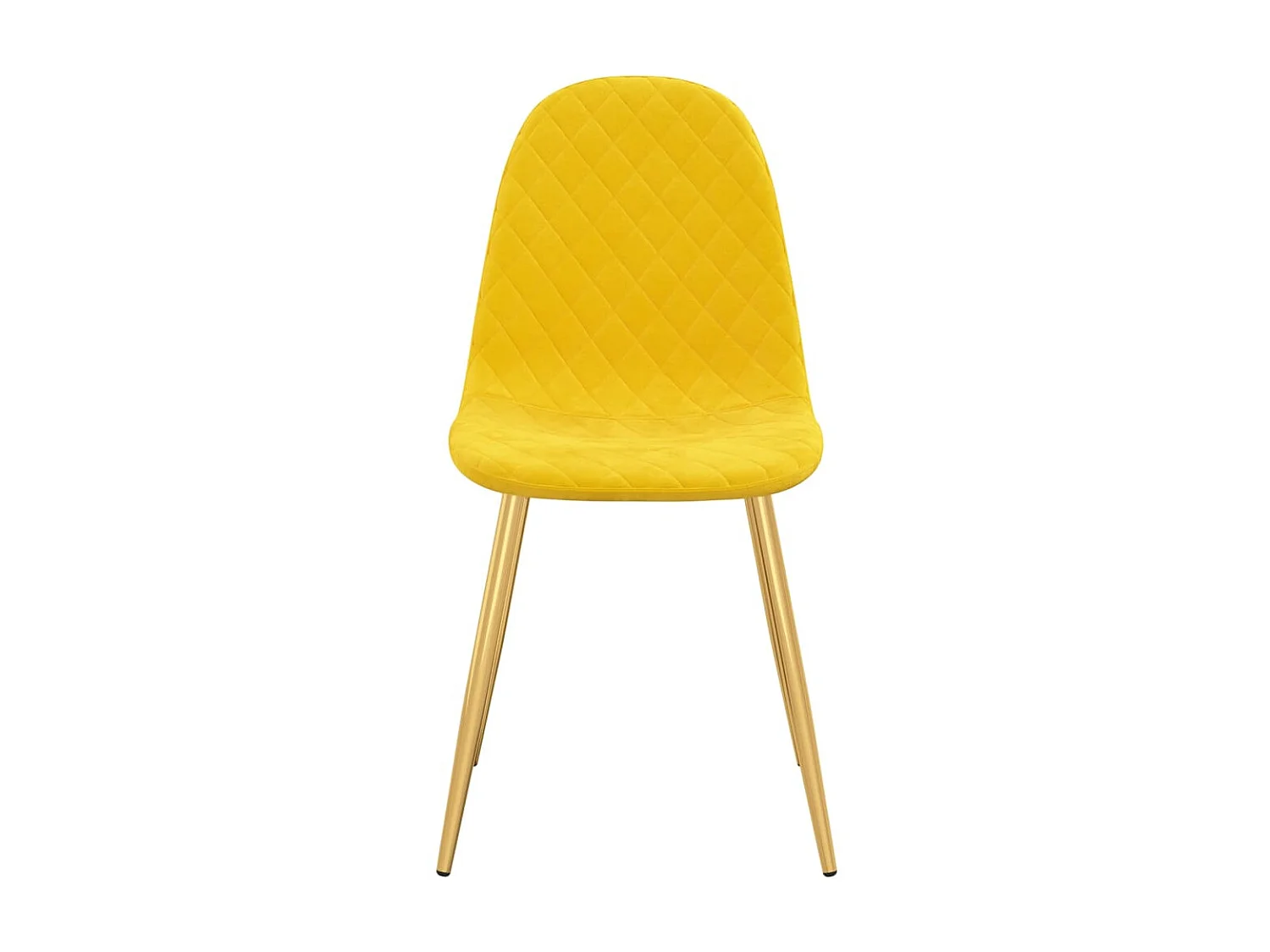 Chaise pieds métal doré et assise velours jaune Skyla - Lot de 2