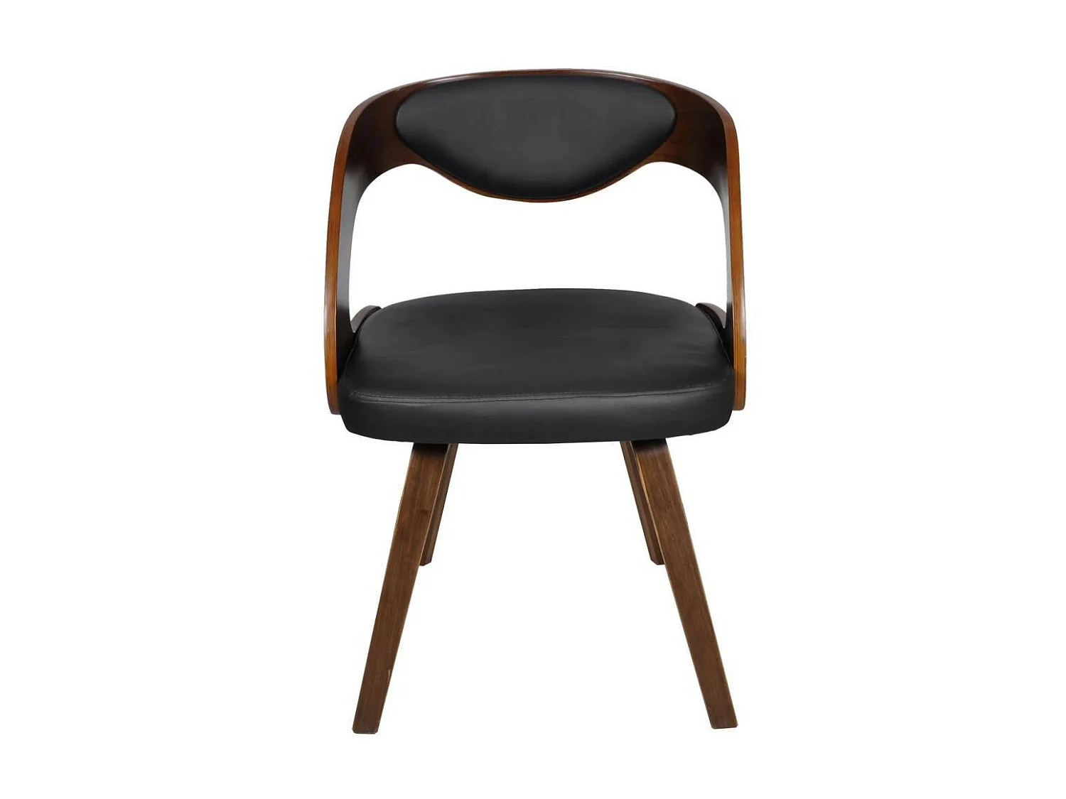 Chaises de salle à manger 4pcs Marron Bois courbé et similicuir