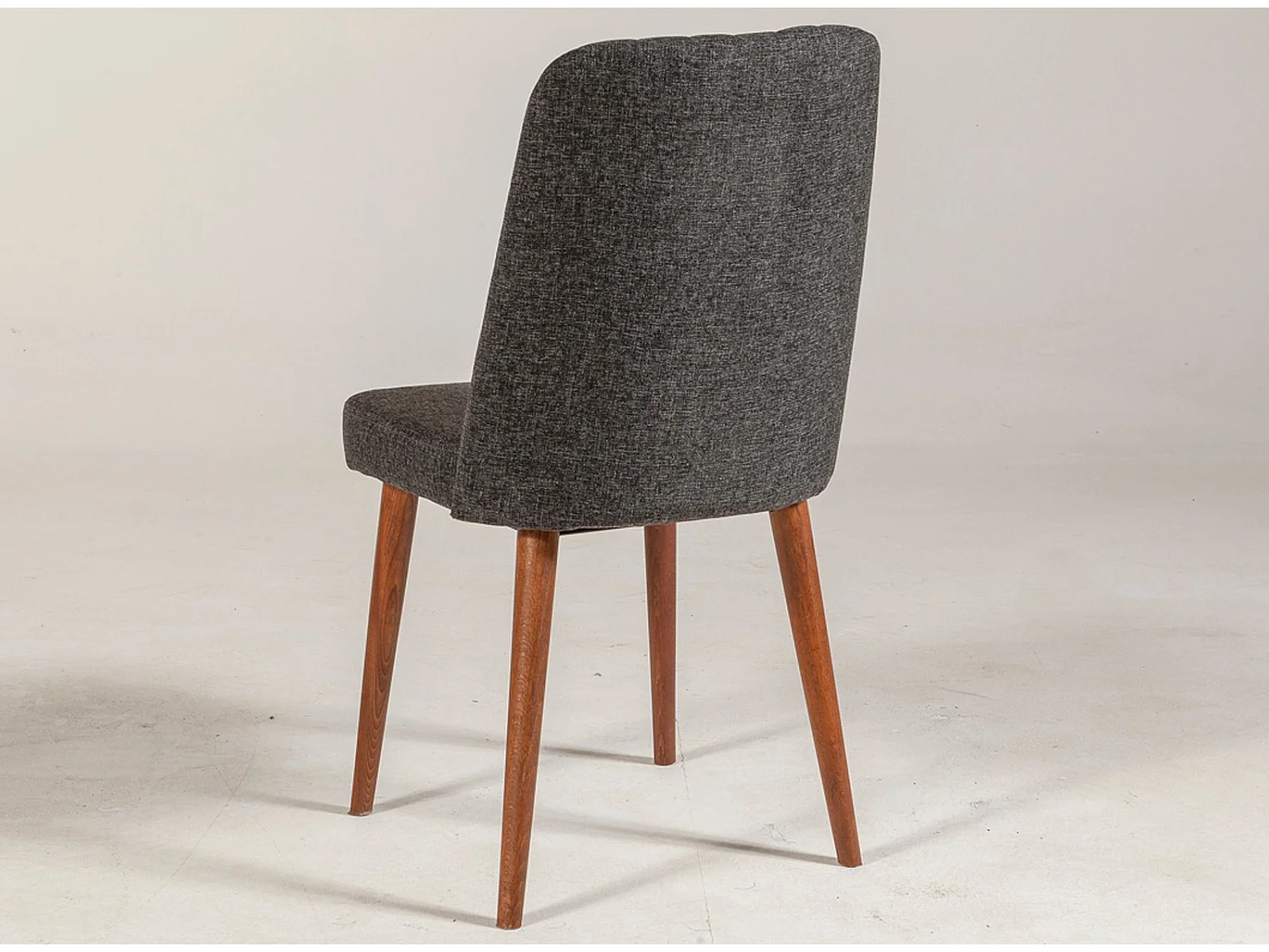 Chaise de salle à manger tissu anthracite et bois Noyer Mareva