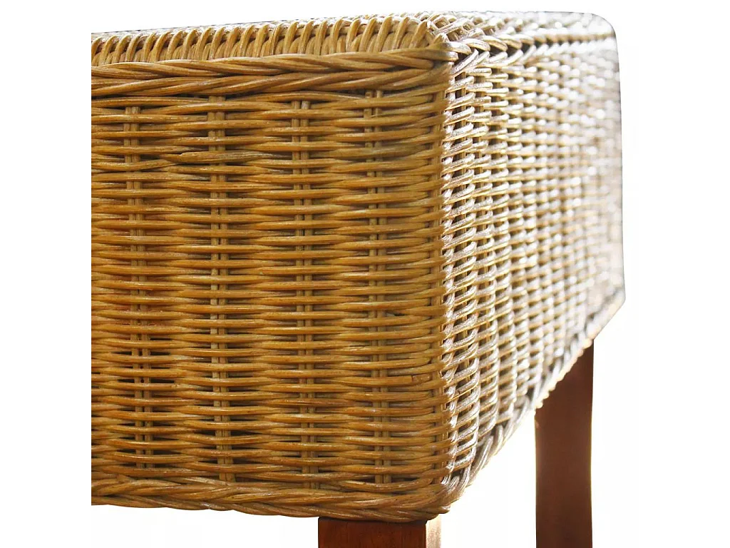 Chaises de salle à manger 2 pcs Marron Rotin naturel