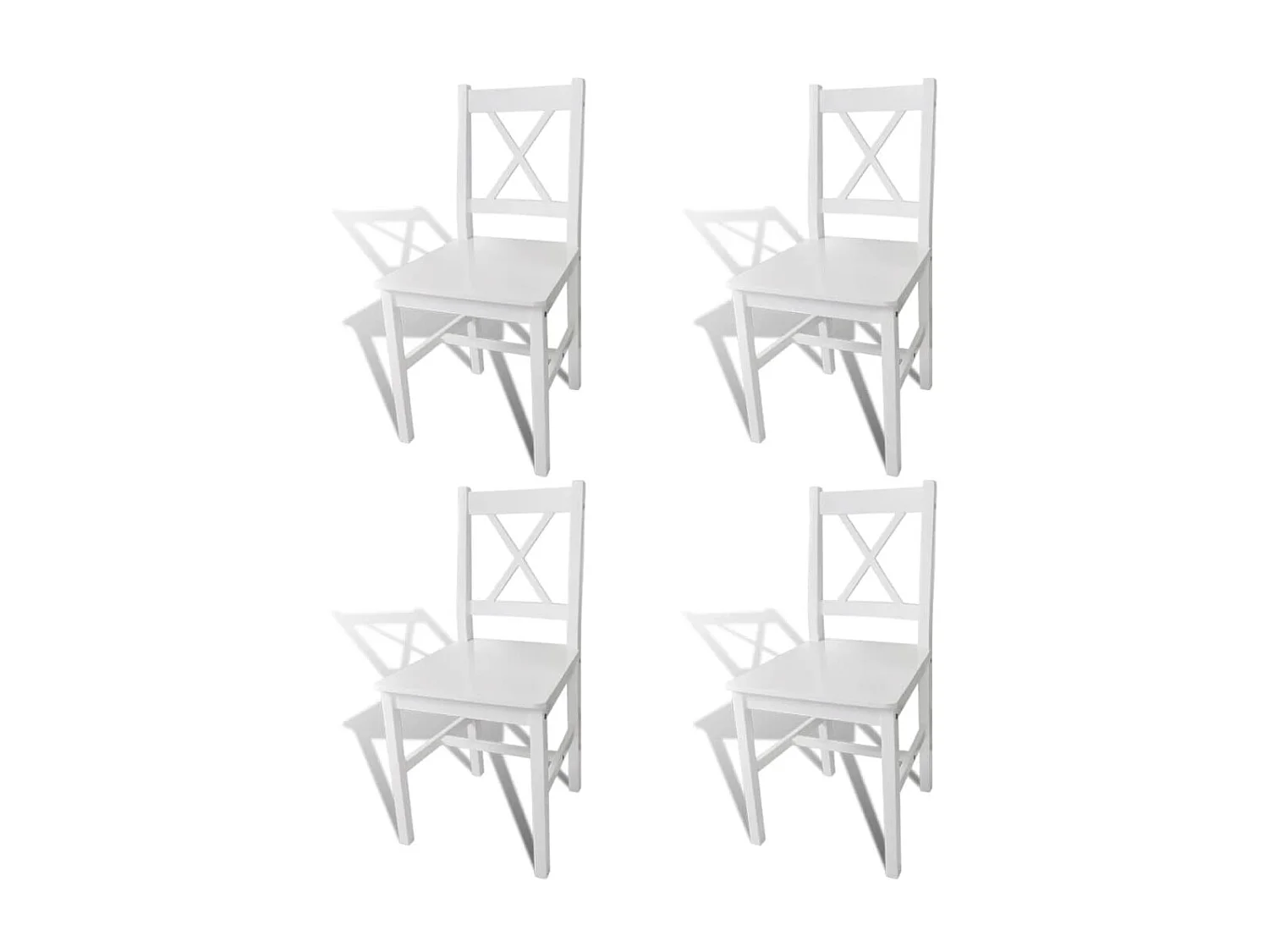 Chaises de salle à manger 4 pcs Blanc Bois de pin