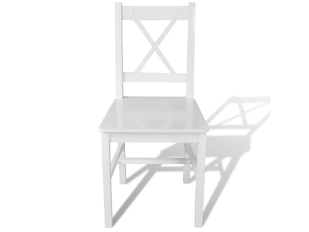 Chaises de salle à manger 4 pcs Blanc Bois de pin